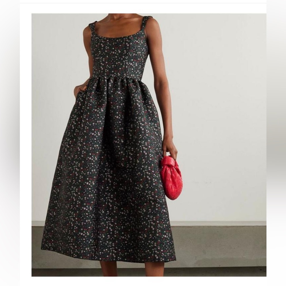 MARKARIAN
Apple metallic floral-jacquard midi dress. Fits 2-4